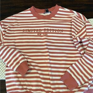 Forever 21 Pink and White Striped Sweater